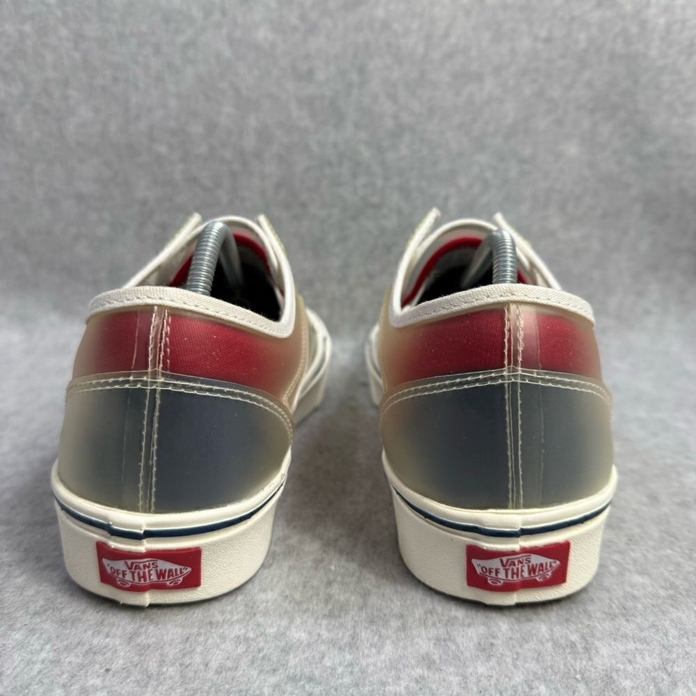 Vans Womens Shoes Size 8.5 Rare ComfyCush Slip On Skool Blue Red Canvas Sneakers - Picture 5 of 9